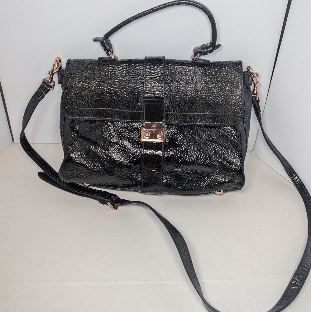 Mulberry Harriet soft patent leather medium crossbody handbag